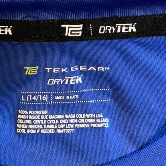 Tek Gear Blue Performance Short Sleeve Tee - Picture 3 of 3